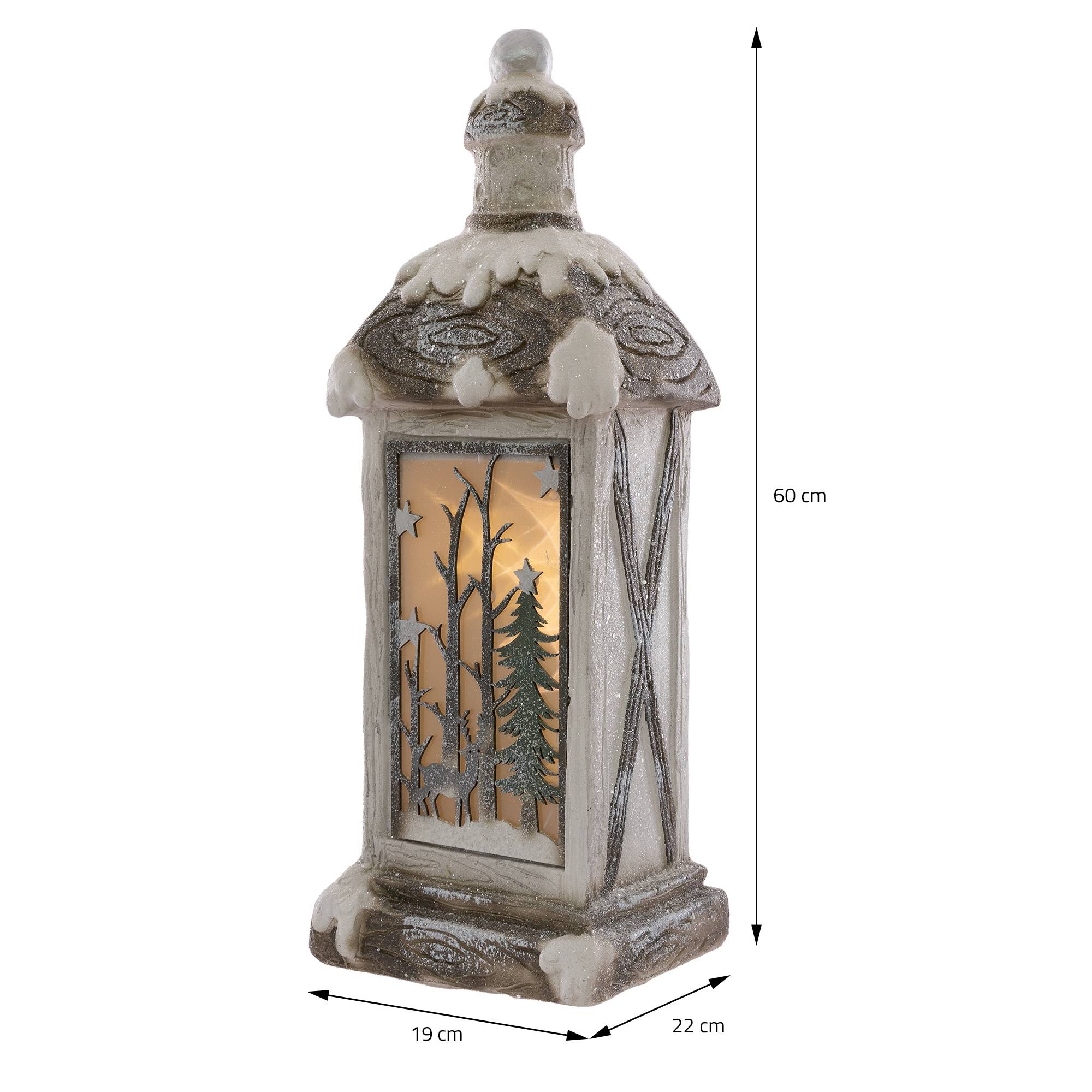 Ecd-Germany - Lanterne á LED de Noël lumière blanc chaud décoration d'hiver pour maison 60 cm - Imagen 7