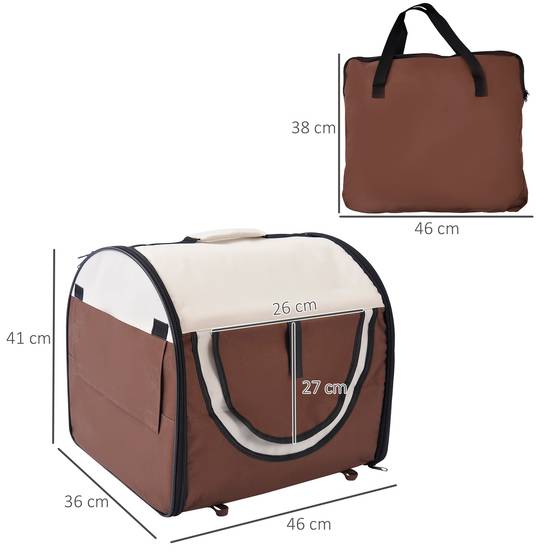 Sac transport chien/chat pliable, grand confort, coussin amovible, 46x36x41 cm. - Image 5