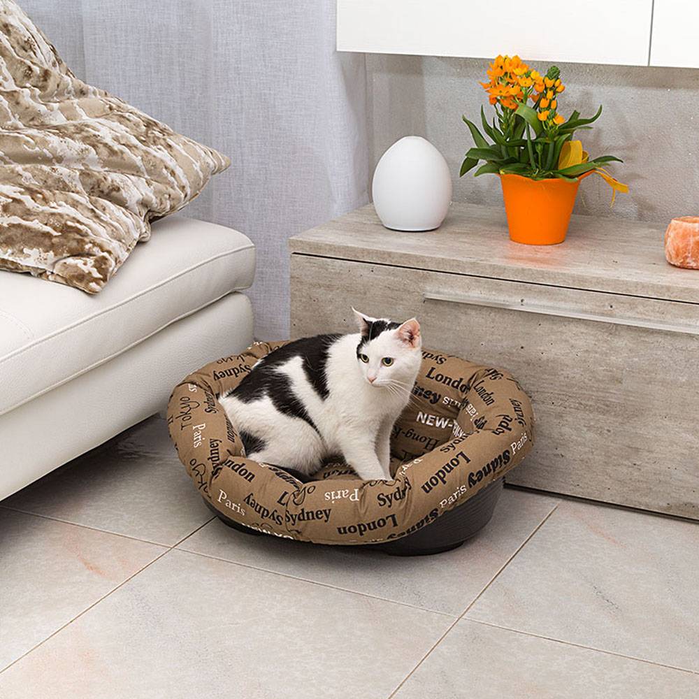 Ferplast - Ferplast Panier Chien et Chat avec Coussin SOFA' 4 en Coton Lavable, Lit pour Chien et Chat en Plastique Rembourré, Corbeille en Plastique, Fond - Imagen 6