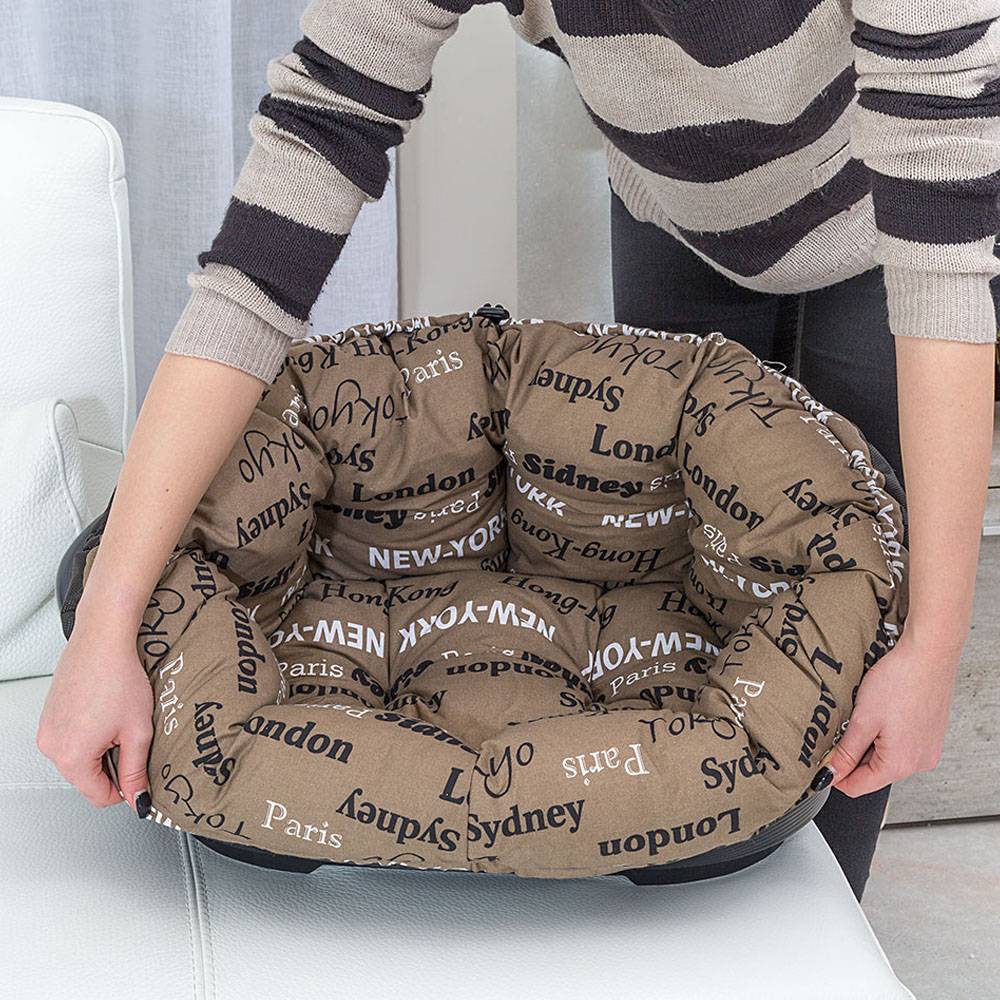 Ferplast - Ferplast Panier Chien et Chat avec Coussin SOFA' 4 en Coton Lavable, Lit pour Chien et Chat en Plastique Rembourré, Corbeille en Plastique, Fond - Imagen 7