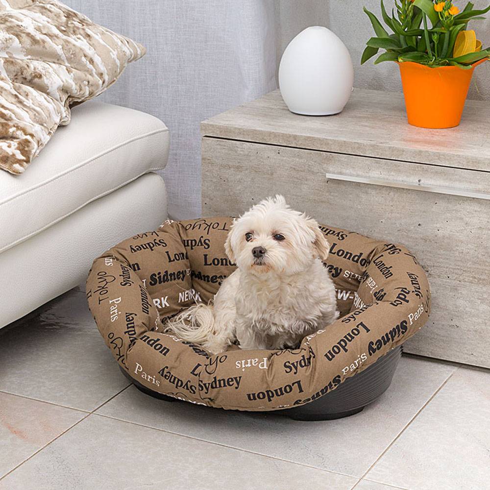 Ferplast - Ferplast Panier Chien et Chat avec Coussin SOFA' 4 en Coton Lavable, Lit pour Chien et Chat en Plastique Rembourré, Corbeille en Plastique, Fond - Imagen 5
