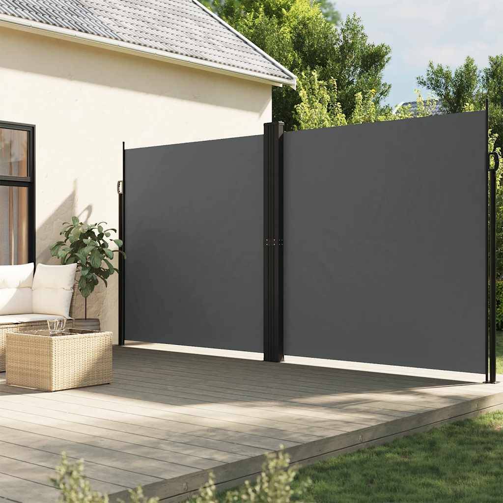 Auvent latéral acier anthracite 600 x 220 cm - PANGIVO - Image 1