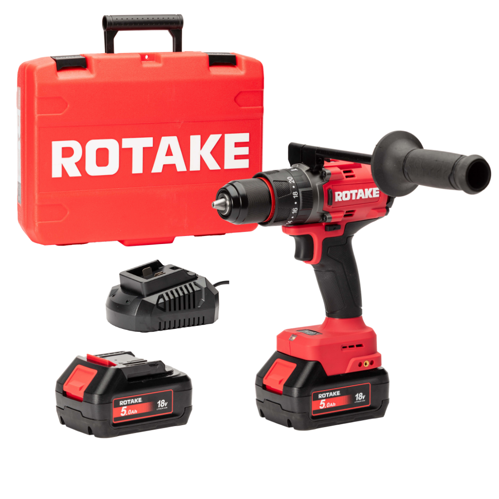Autre - Perceuse visseuse à percussion 18V 120Nm avec 2 Batteries 18V 5Ah, Chargeur, Coffret - ROTAKE - D2H-50D - Image 1