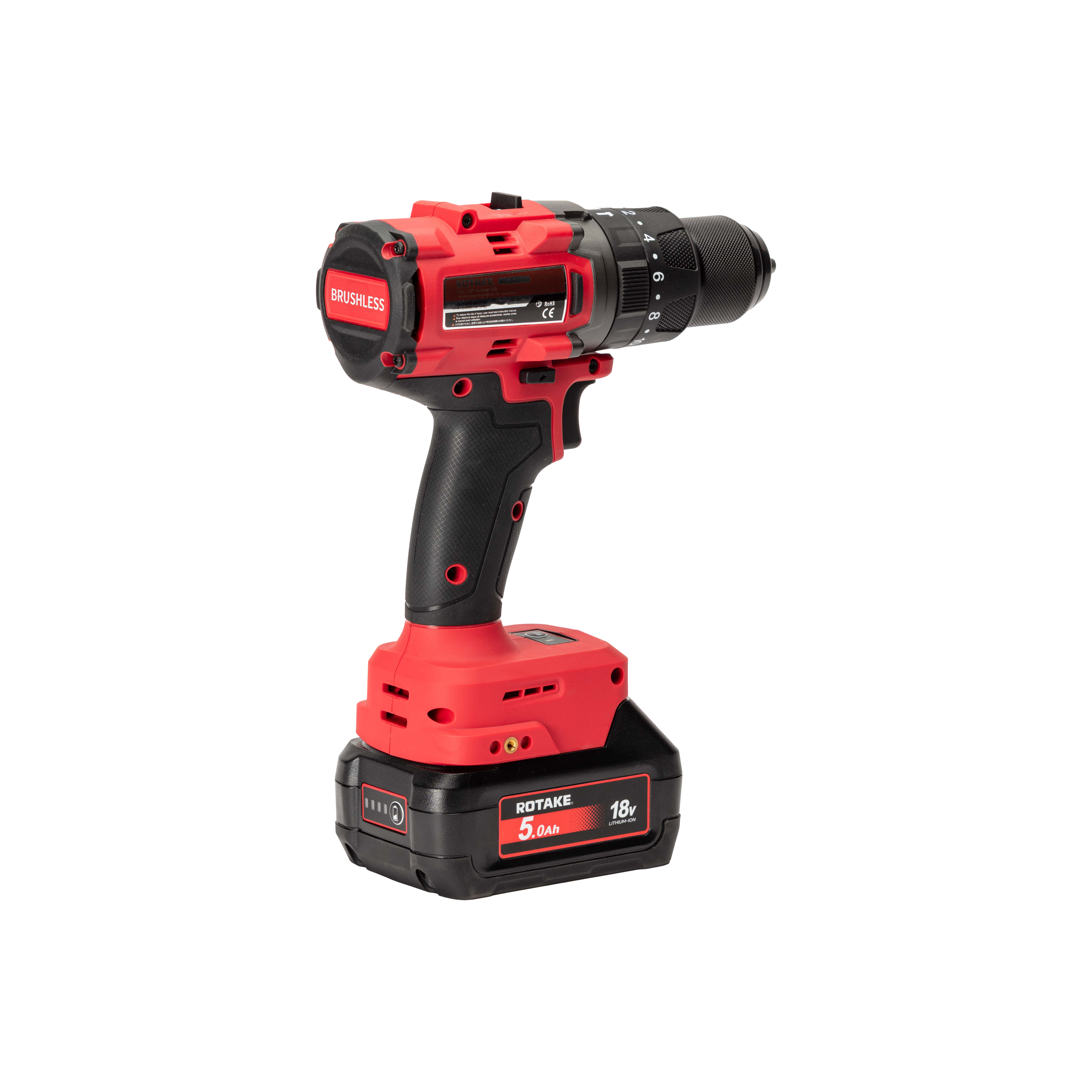 Autre - Perceuse visseuse à percussion 18V 120Nm avec 2 Batteries 18V 5Ah, Chargeur, Coffret - ROTAKE - D2H-50D - Image 5