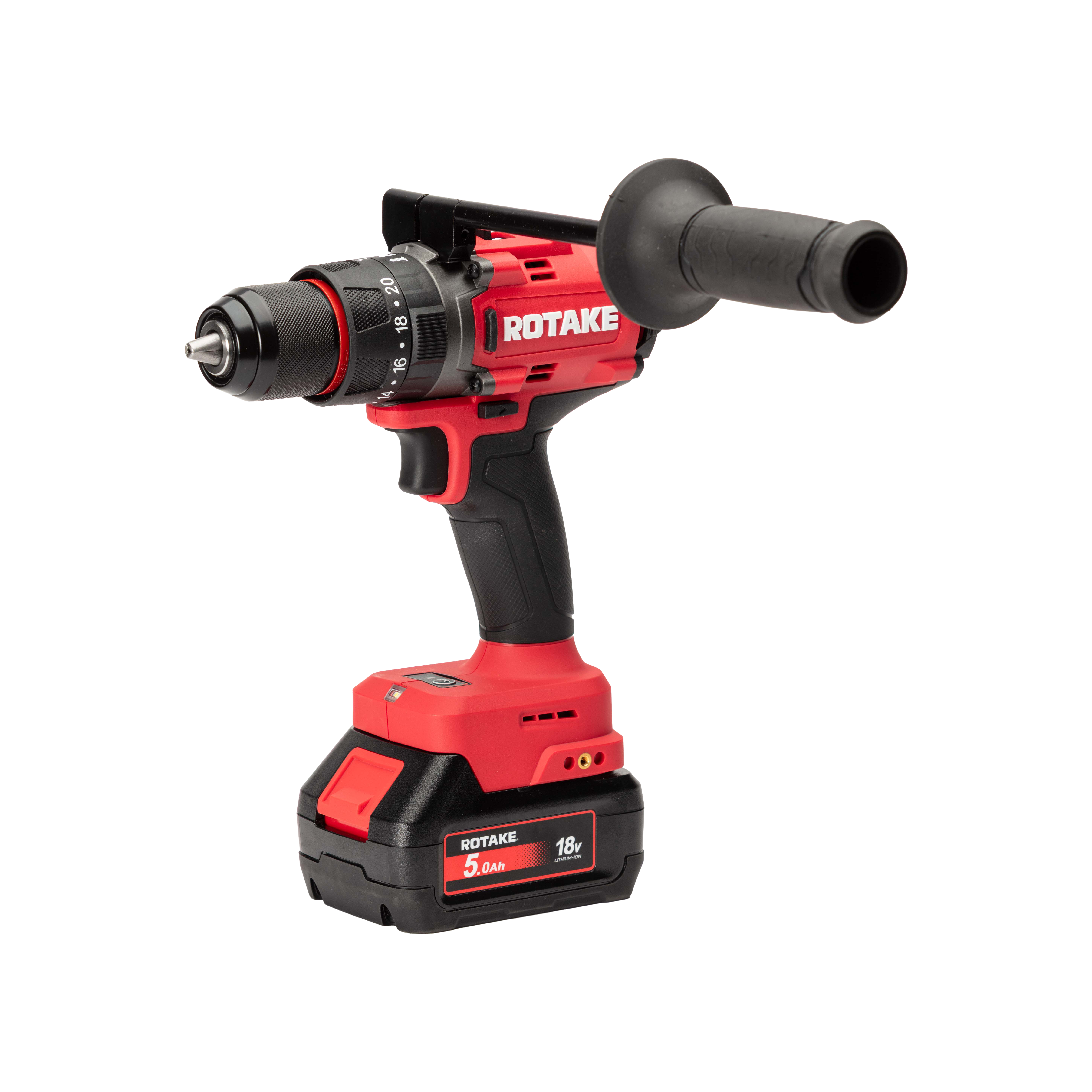Autre - Perceuse visseuse à percussion 18V 120Nm avec 2 Batteries 18V 5Ah, Chargeur, Coffret - ROTAKE - D2H-50D - Image 2