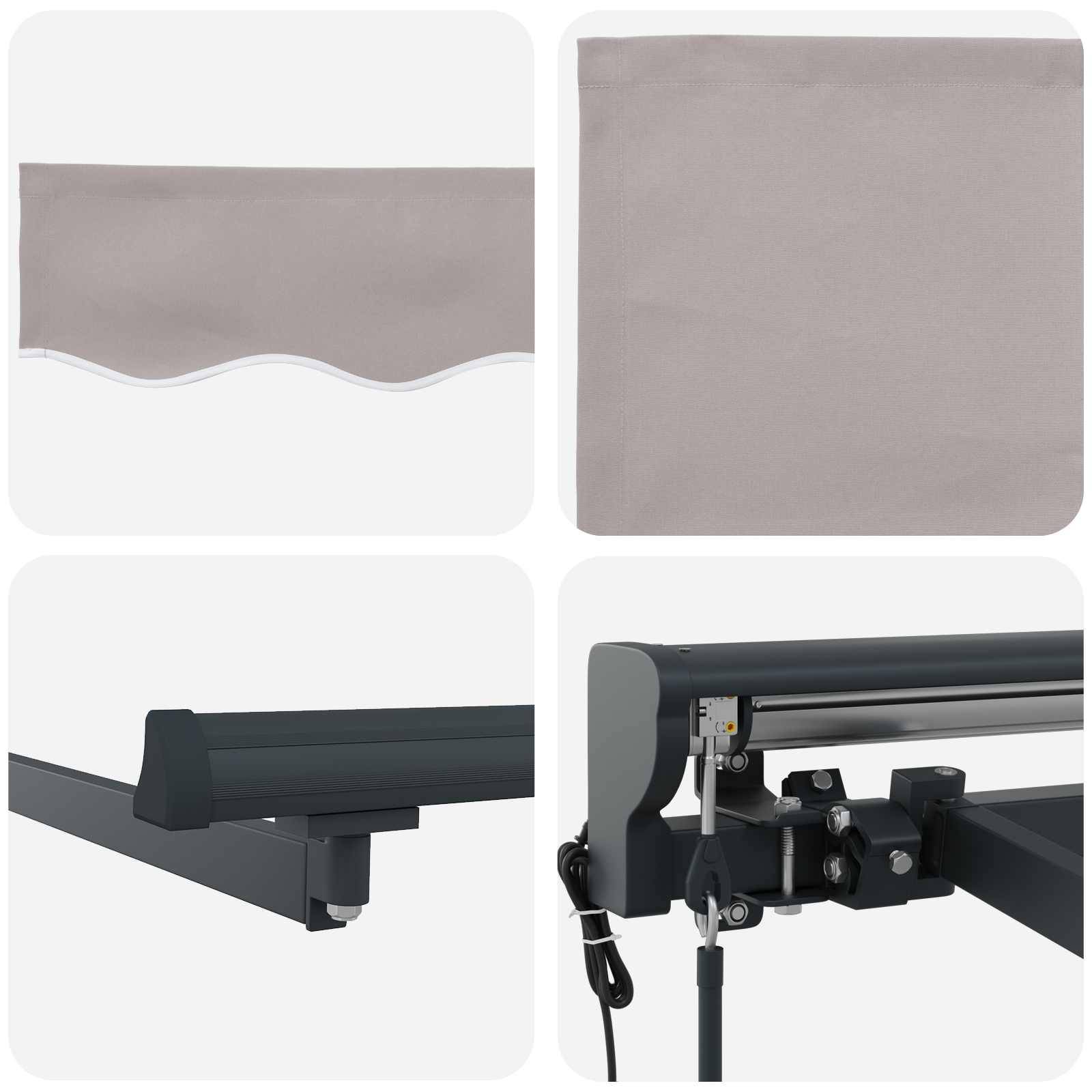 ComfortXL - Store banne électrique alu terrasse jardin protection UV 3x2,5m gris clair anthracite - ComfortXL Outdoor Living - Image 7