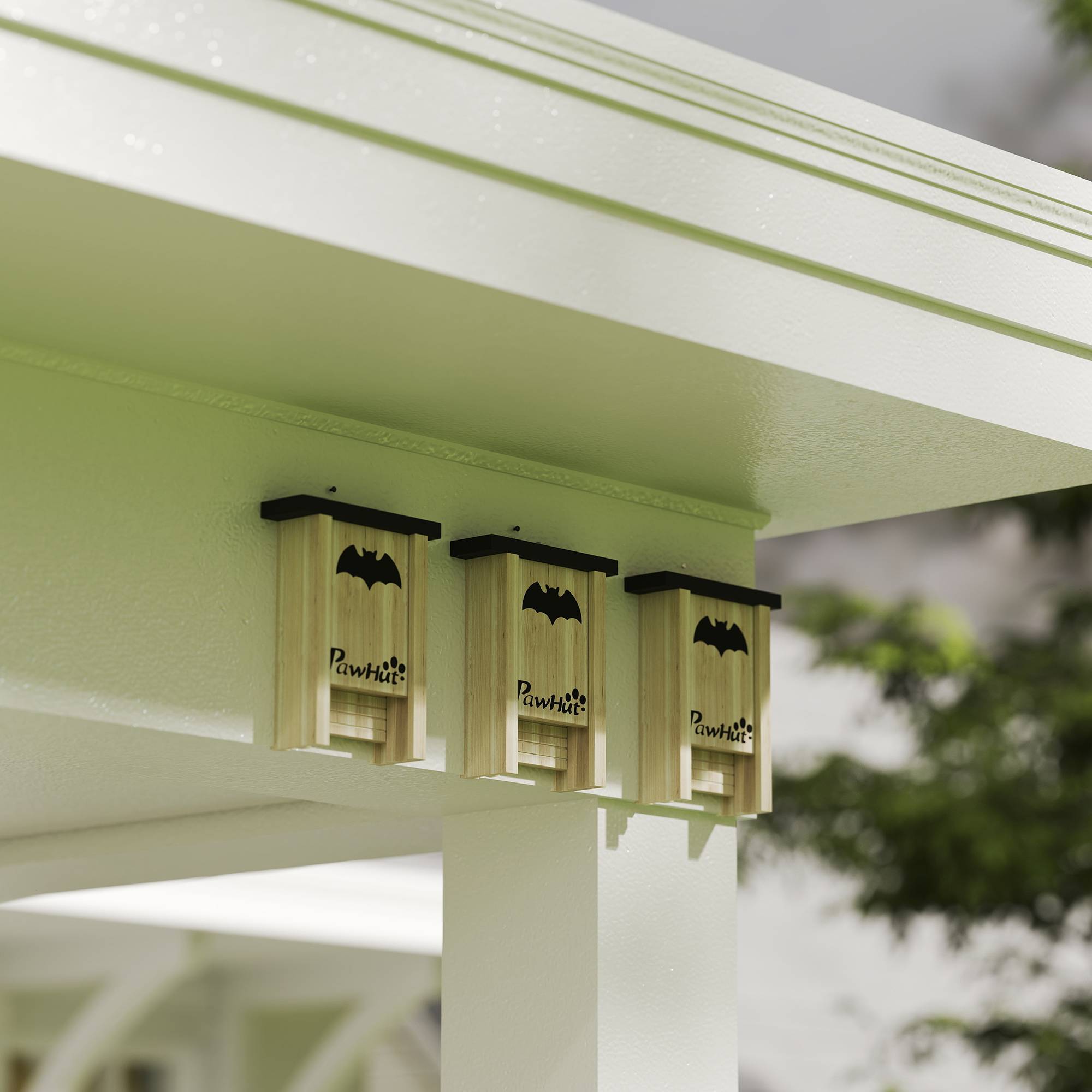 ComfortXL - Lot de 3 nichoirs chauve-souris bois abete extérieur plateforme striée 18x6x23cm - ComfortXL Outdoor Living - Image 9