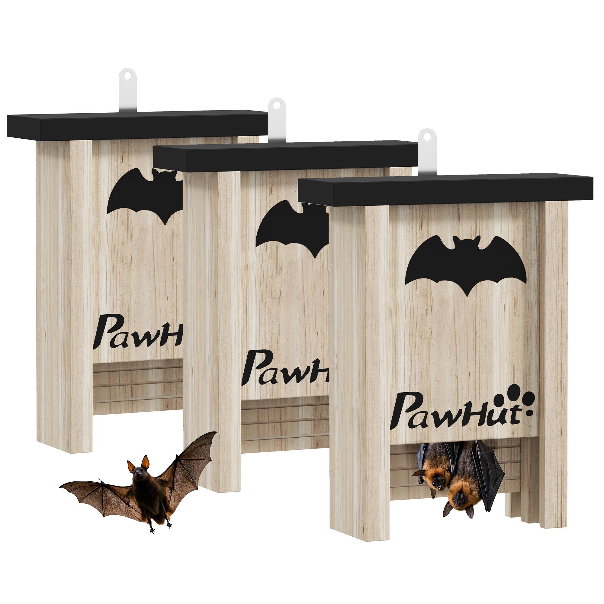ComfortXL - Lot de 3 nichoirs chauve-souris bois abete extérieur plateforme striée 18x6x23cm - ComfortXL Outdoor Living - Image 1