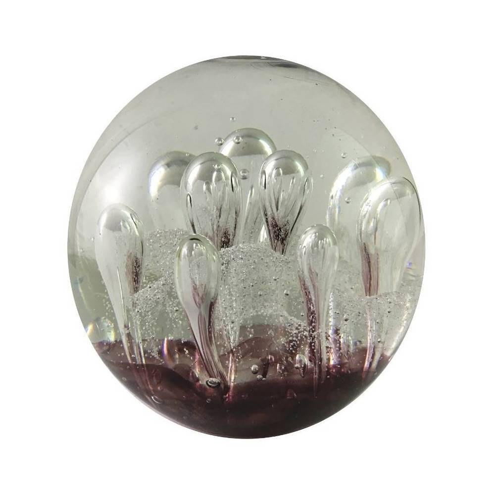 ° Presse papier sulfure "Gouttes" en verre mauve Ø.9.5 cm Chemin de campagne - Imagen 1