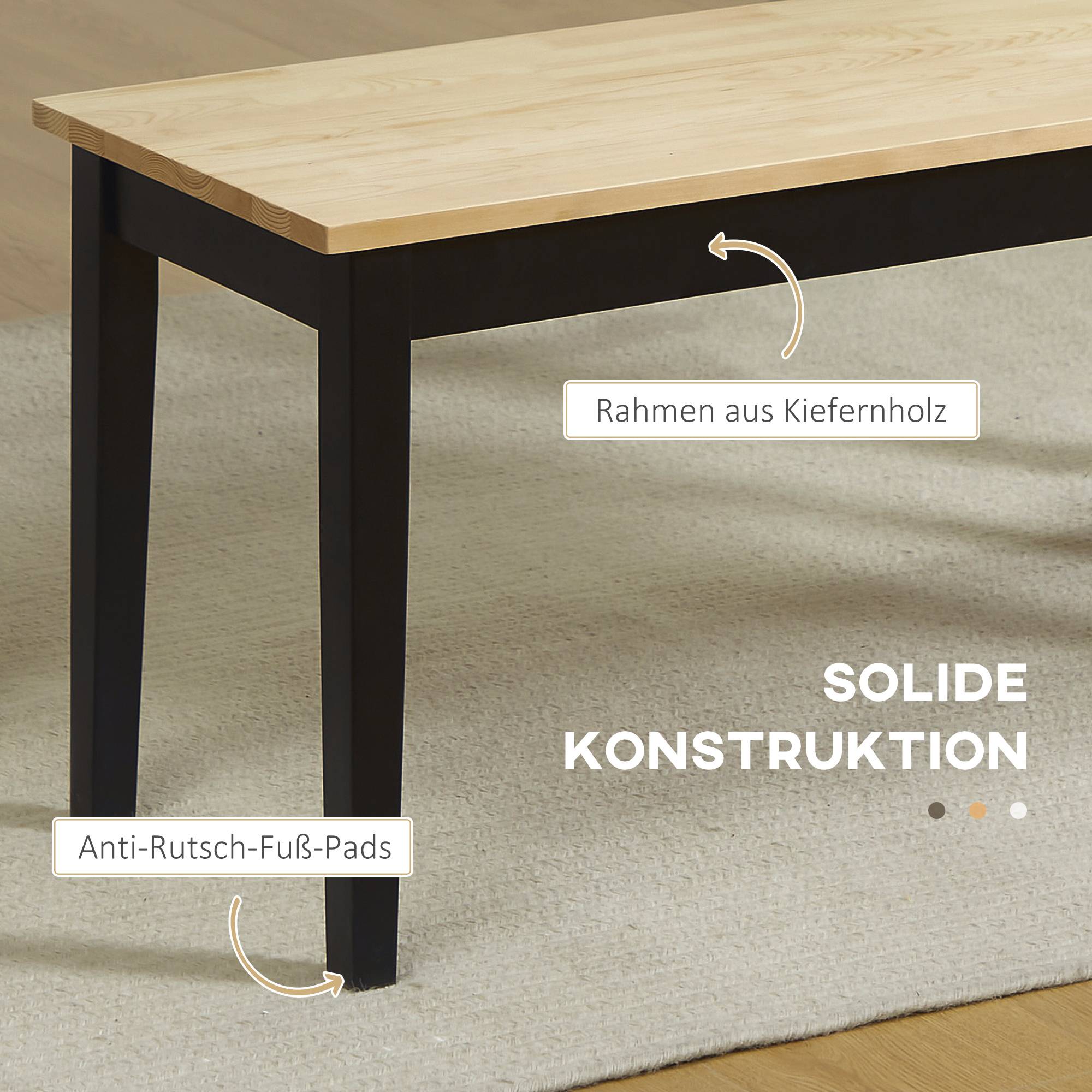 PANGIVO - Banc en bois de pin naturel 102 x 36 x 45 cm - PANGIVO - Image 5
