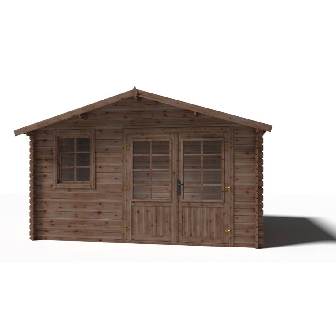 Altanka - Abri de jardin en bois - 11.7m2 - 3.9x3m - Traité - Ep. 34mm - Couleur: marron - DOM562 - ALTANKA - Imagen 2