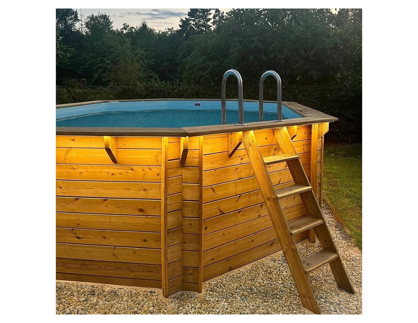 Altanka - Piscine en bois Nemo 5.79x3.49 - H.1.45 m fixations à sceller - BAS7304OSPI+SZA - Imagen 5