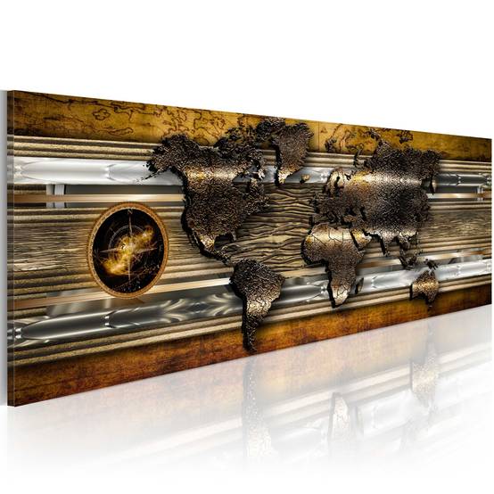 Tableau Imprimé "The Golden Map" 50 x 150 cm - Image 1