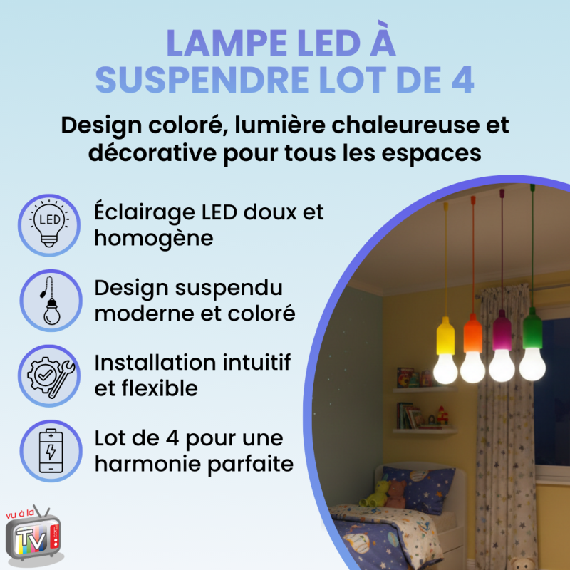 Lampe De Chevet Liseuse Led À Suspendre X 4 | Éclairage D'ambiance Tactile Sans Fil Pour Chambre | Luminaire Décoratif Intérieur Suspendu- VENTEO - Image 2