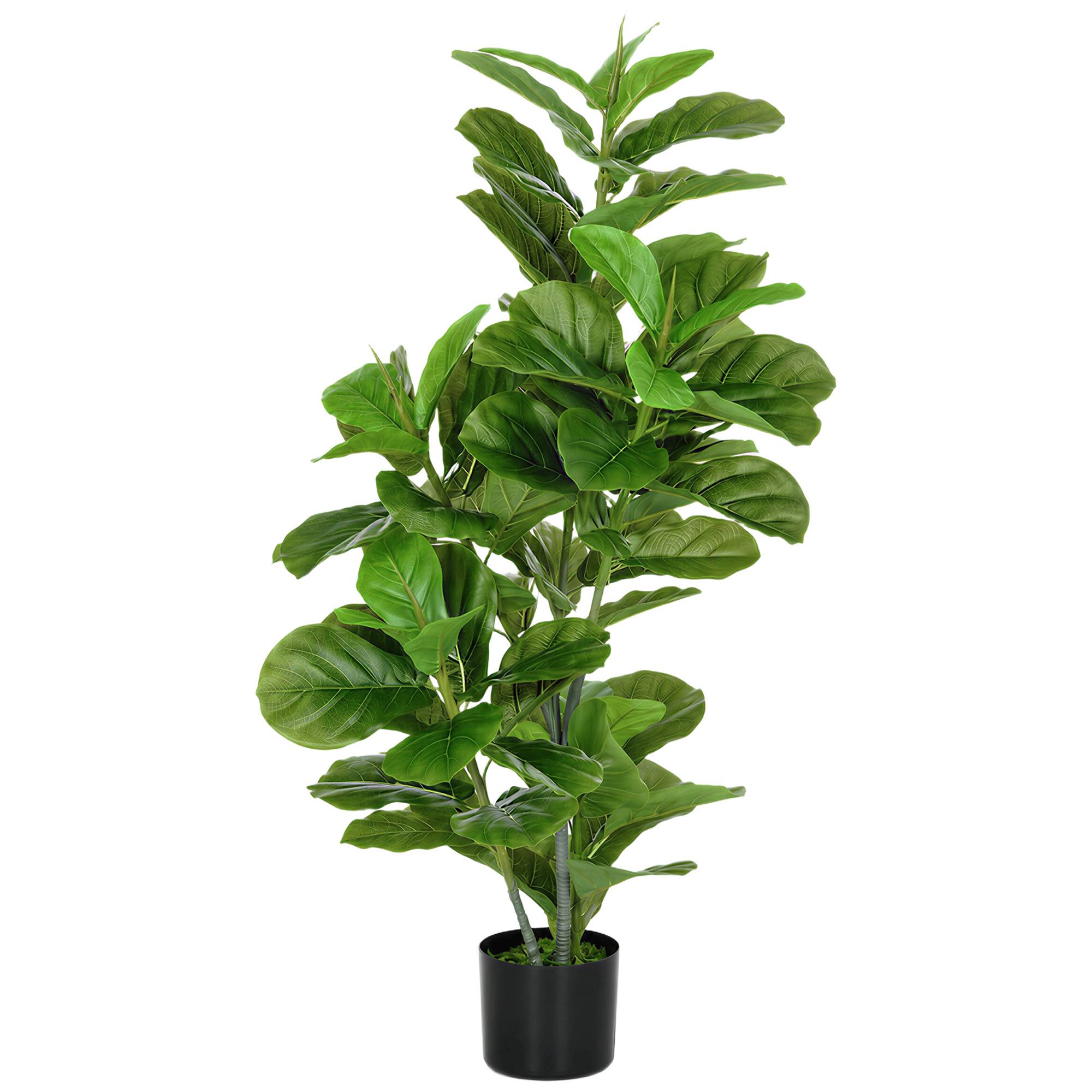 Sans Marque - Ficus artificiel 110cm avec 90 feuilles et pot pour salon