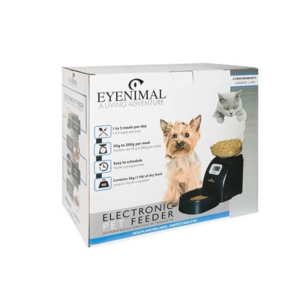 Eyenimal Num'axes - EYENIMAL Distributeur automatique 5 kg de croquettes 45x20x47 cm - Noir - Pour chat et petit chien - Image 3
