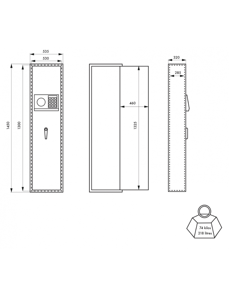 Armoire à fusils MONTERIA ouverture par clavier à code 10 fusils - 13287 - Imagen 2