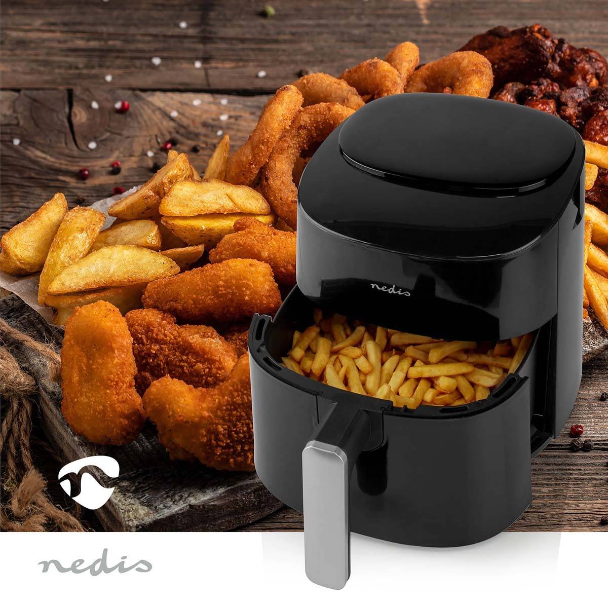 Friteuse à air chaud Air fryer Numérique 4,5L sans huile 1800W NEDIS - Imagen 3