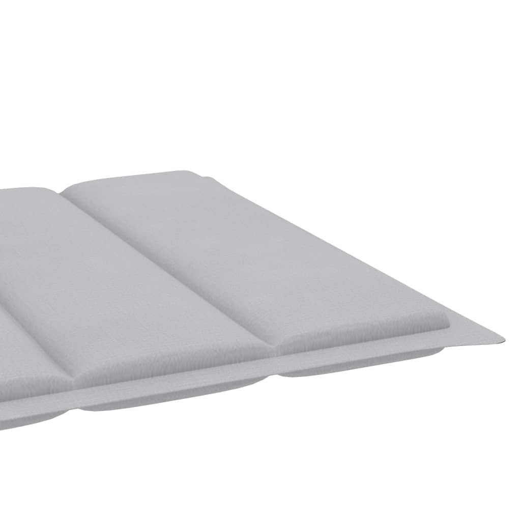 Helloshop26 - Transat chaise longue bain de soleil lit de jardin terrasse meuble d'extérieur avec coussin gris bois de teck solide - Imagen 8