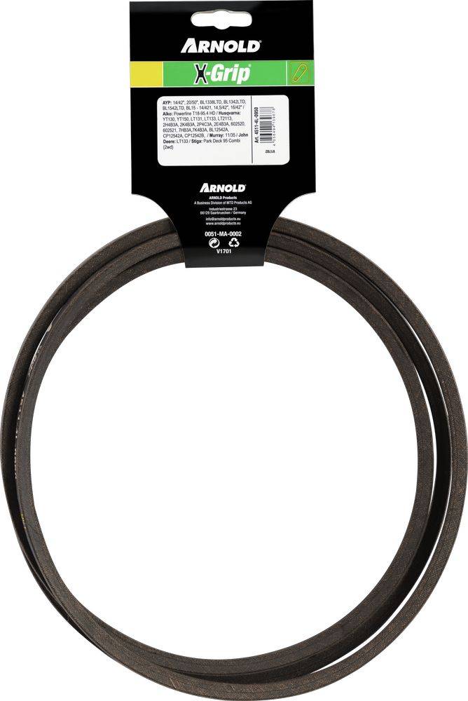 Arnold - Courroie trapézoïdale X-Grip V de type 4L950 Arnold - Imagen 4