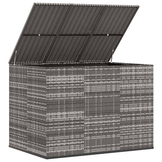 Coffre Rangement Grande Capacité en Résine Tressée Gris pour Jardin 145x100x103 cm – ComfortXL Outdoor Living - Image 4