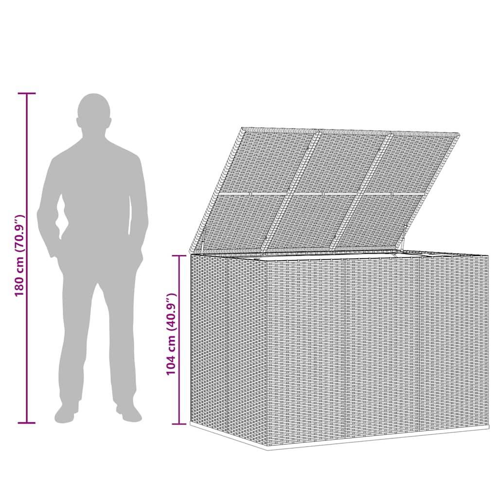 Coffre Rangement Grande Capacité en Résine Tressée Gris pour Jardin 145x100x103 cm – ComfortXL Outdoor Living - Image 10