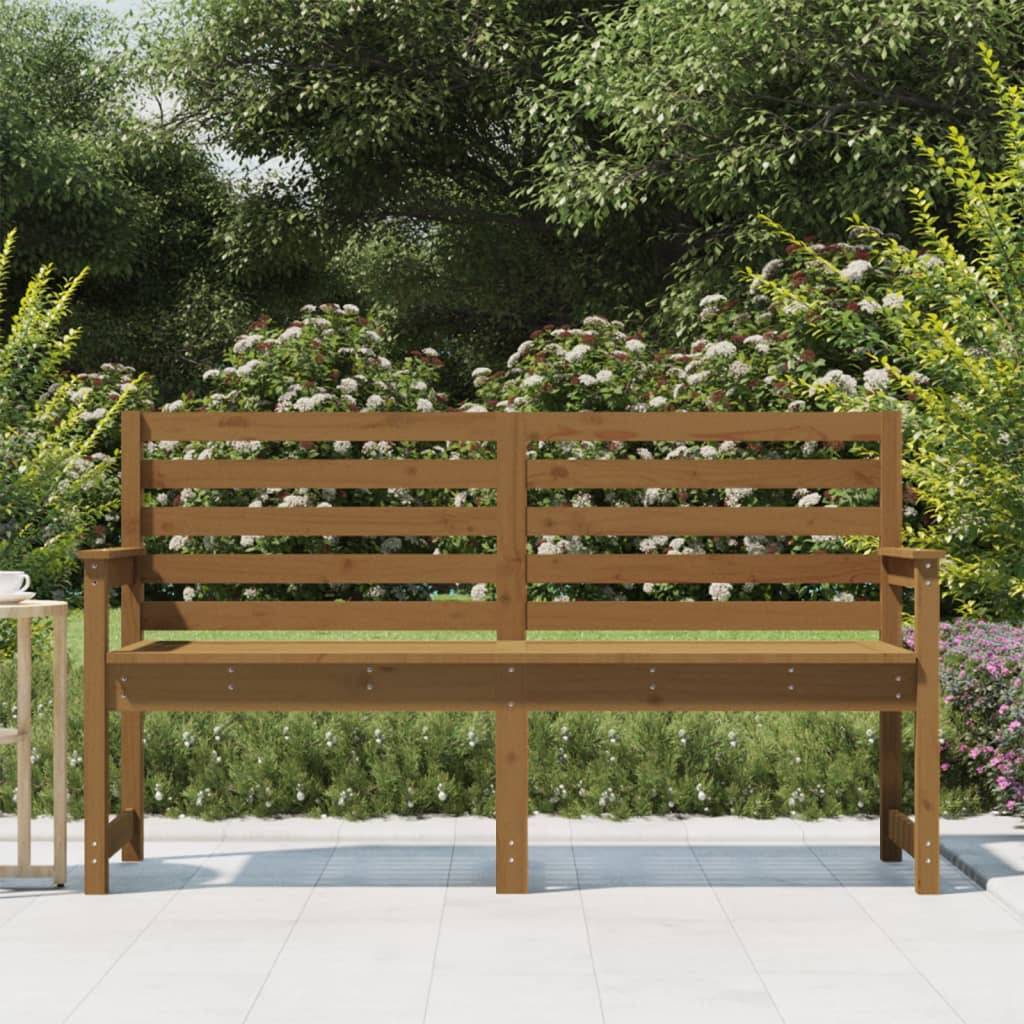Maison Chic - Banc de jardin - Banc d'extérieur - Banquette marron miel 159,5x48x91,5 cm bois de pin massif - Imagen 3