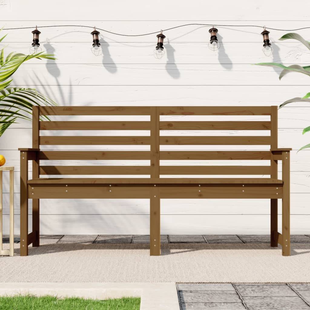 Maison Chic - Banc de jardin - Banc d'extérieur - Banquette marron miel 159,5x48x91,5 cm bois de pin massif - Imagen 2