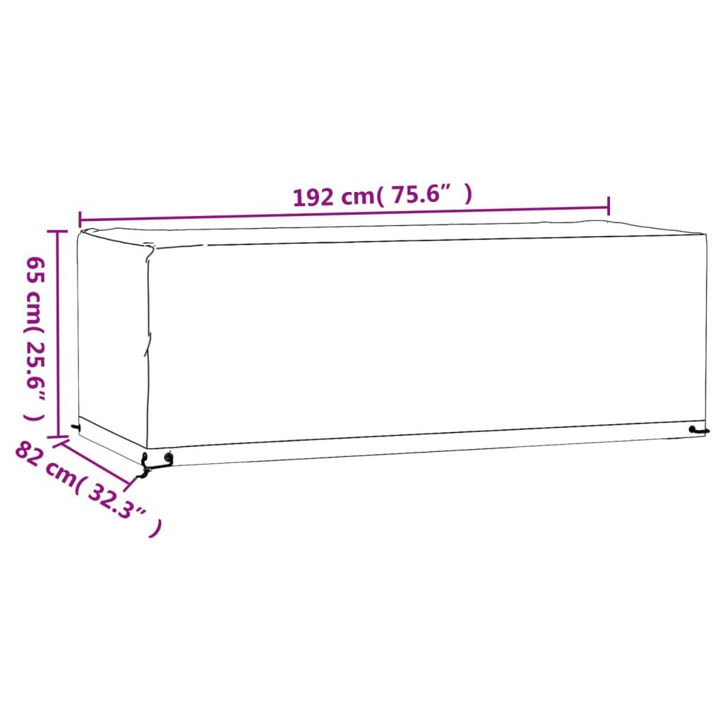 2 pcs Housses salon de jardin - Housses de protection 8œillets 192x82x65cm rectangulaire - Image 10