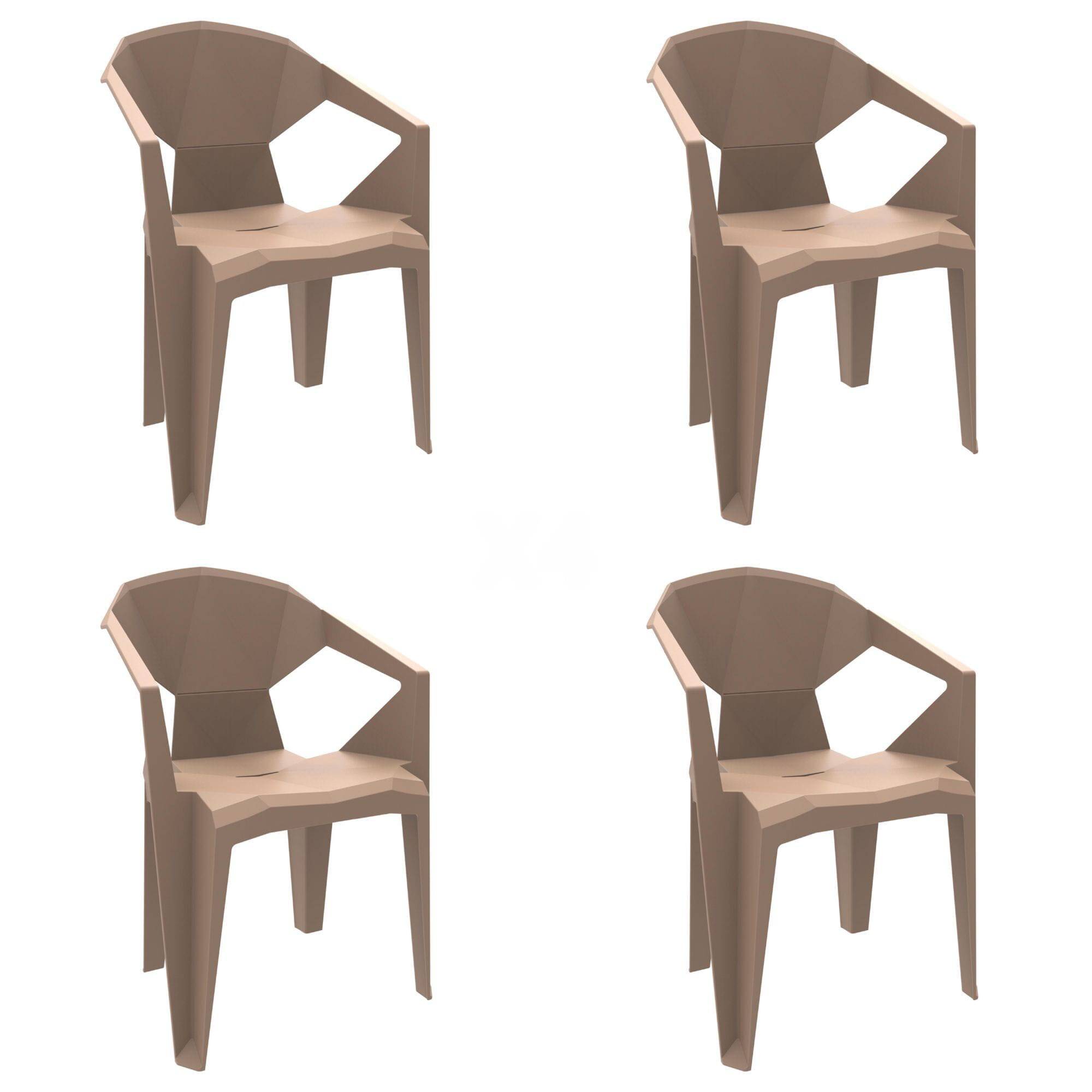 Garbar - Fauteuils Delta garbar plastique beige (Lot de 4) - Image 1