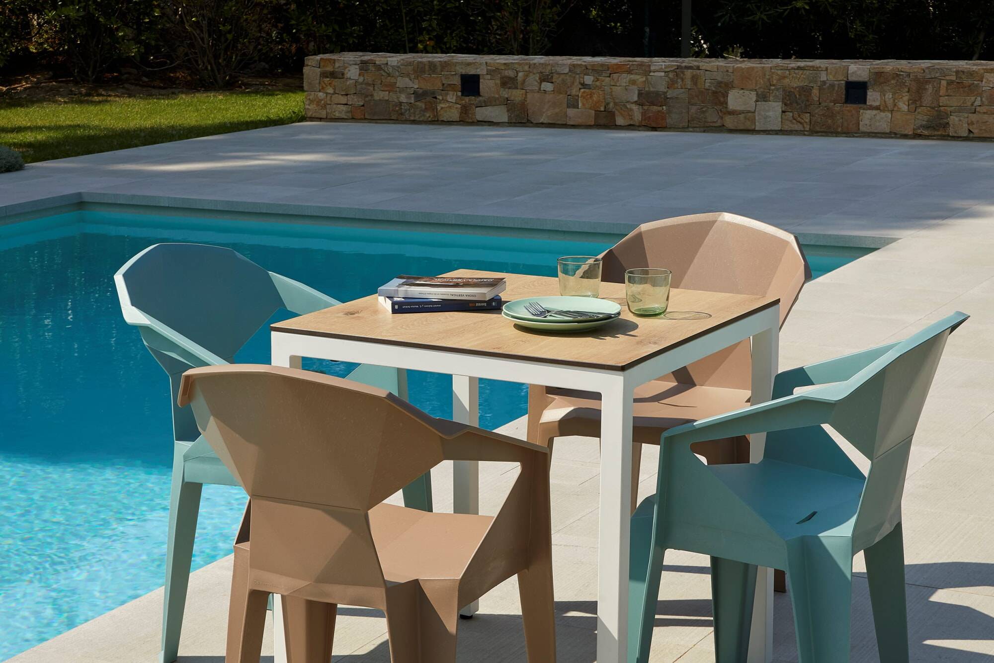 Garbar - Fauteuils Delta garbar plastique beige (Lot de 4) - Image 5