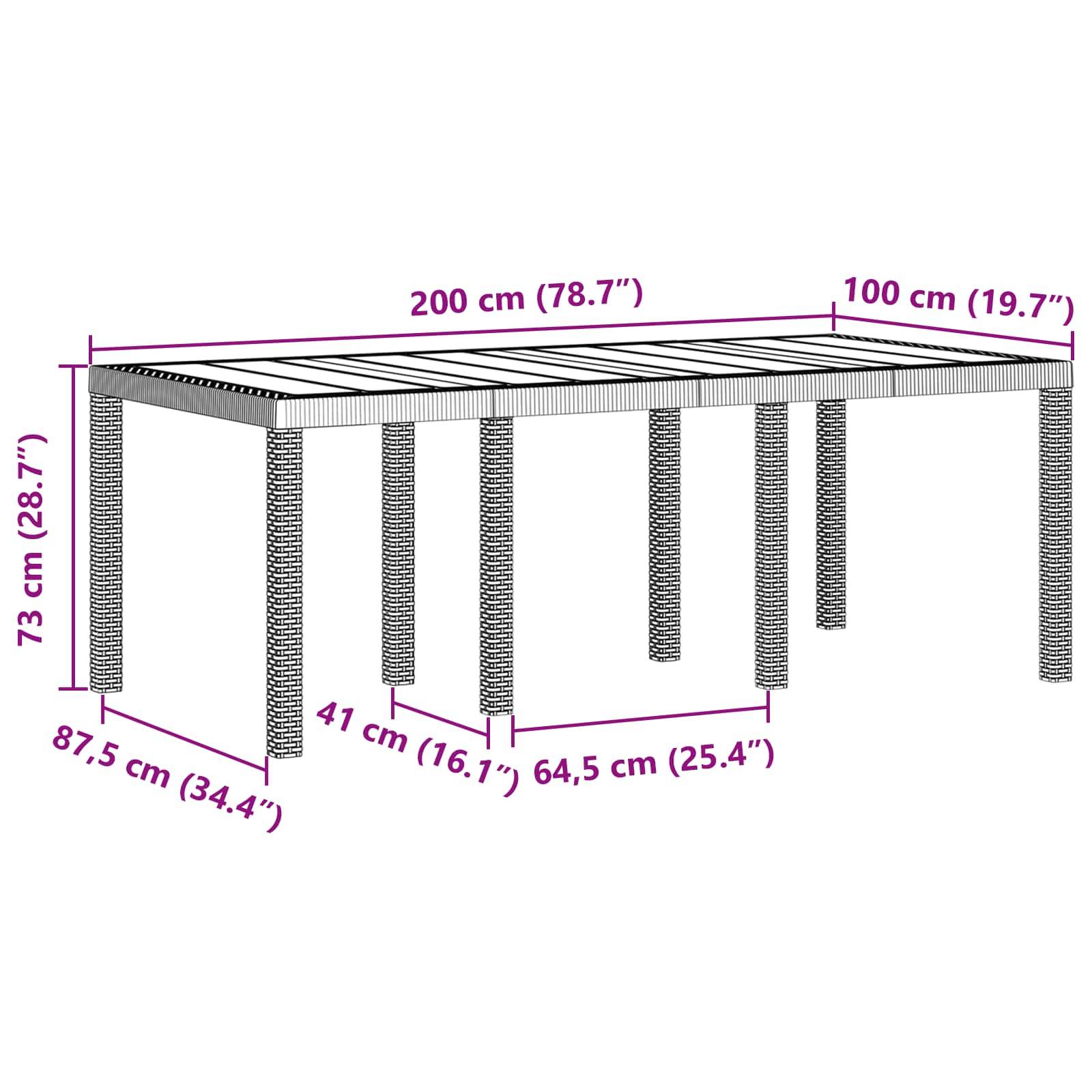 PANGIVO - Table de jardin polyrotin anthracite 200 x 100 x 73 cm - PANGIVO - Image 5