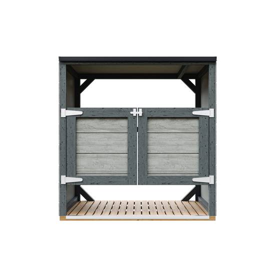 Timbela - Abri de jardin pour poubelles, Cache poubelle extérieur 1,14 m² / 2x240L - Timbela M980A-TUNDRA CAVERN - Image 1