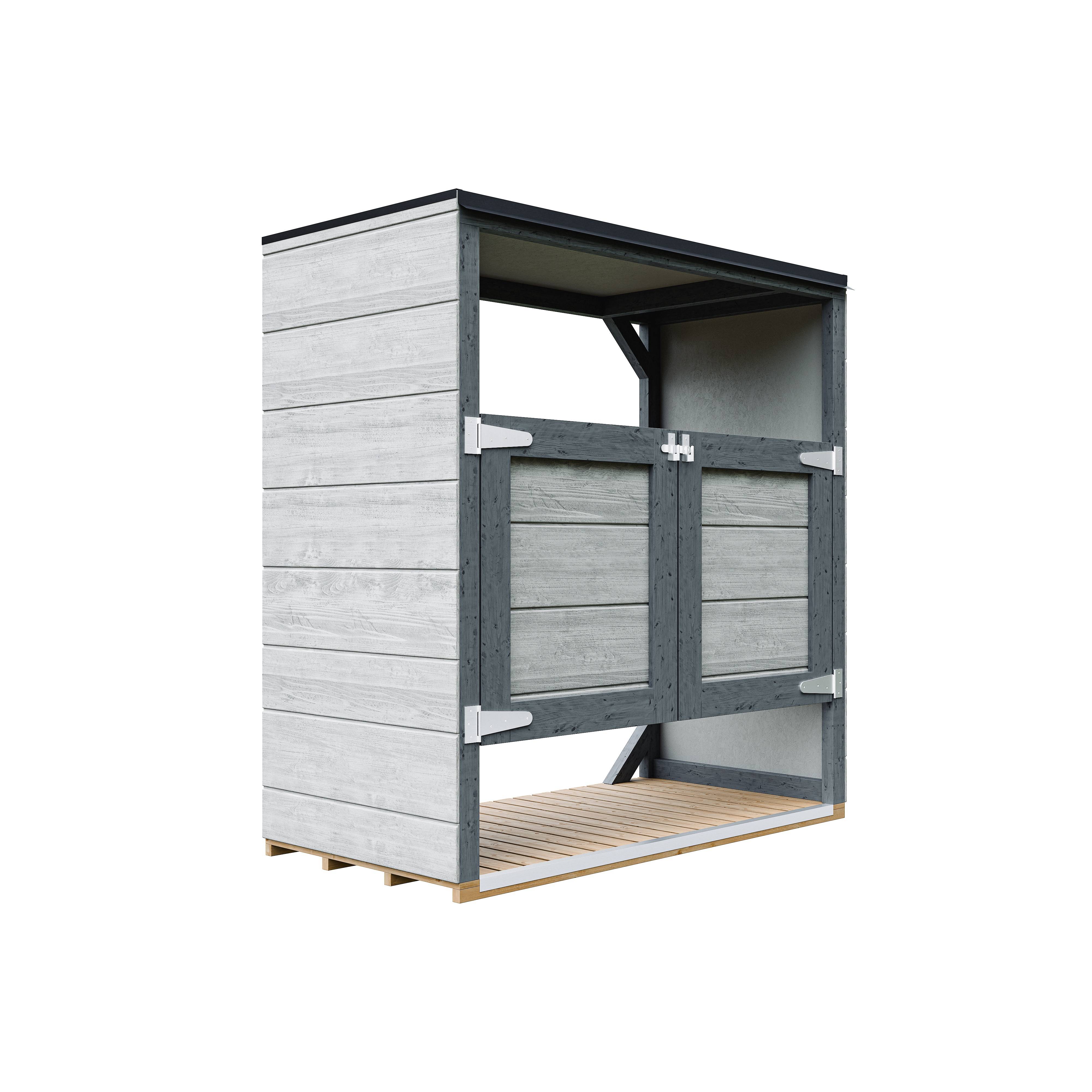 Timbela - Abri de jardin pour poubelles, Cache poubelle extérieur 1,14 m² / 2x240L - Timbela M980A-TUNDRA CAVERN - Image 2