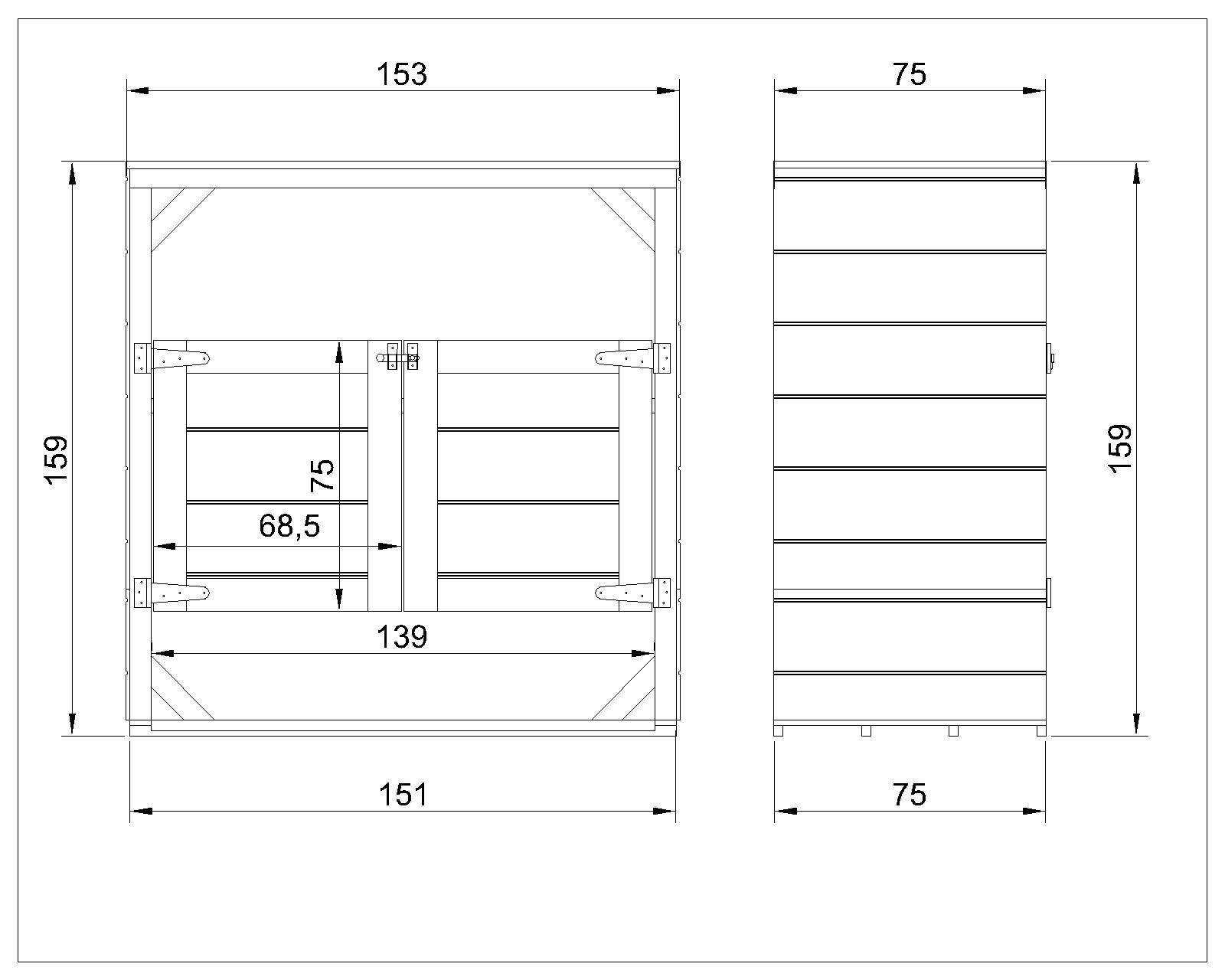 Timbela - Abri de jardin pour poubelles, Cache poubelle extérieur 1,14 m² / 2x240L - Timbela M980A-TUNDRA CAVERN - Image 5