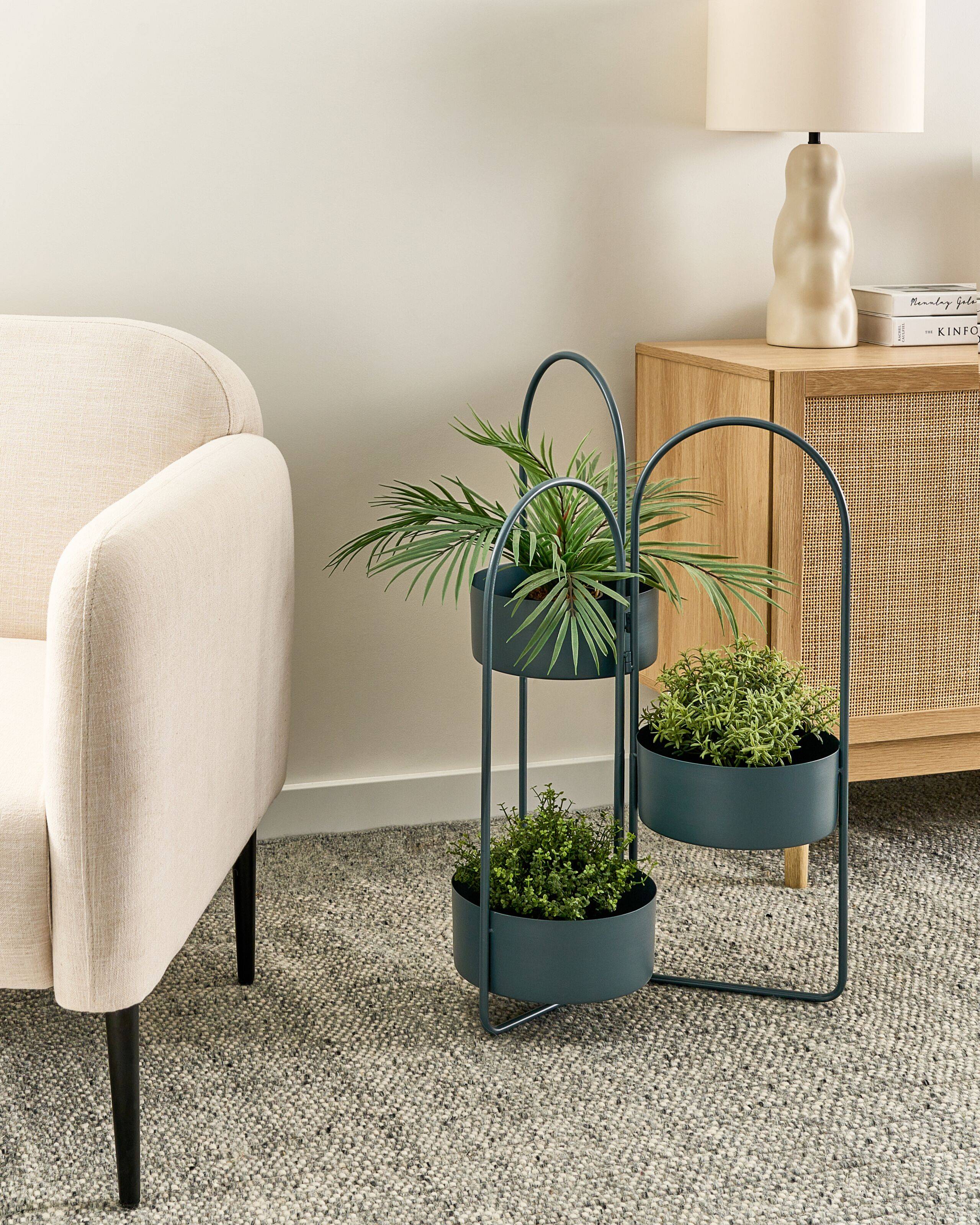 Beliani - Cache-pot d'intérieur Métal Bleu foncé COLUTENA - Beliani - Imagen 1