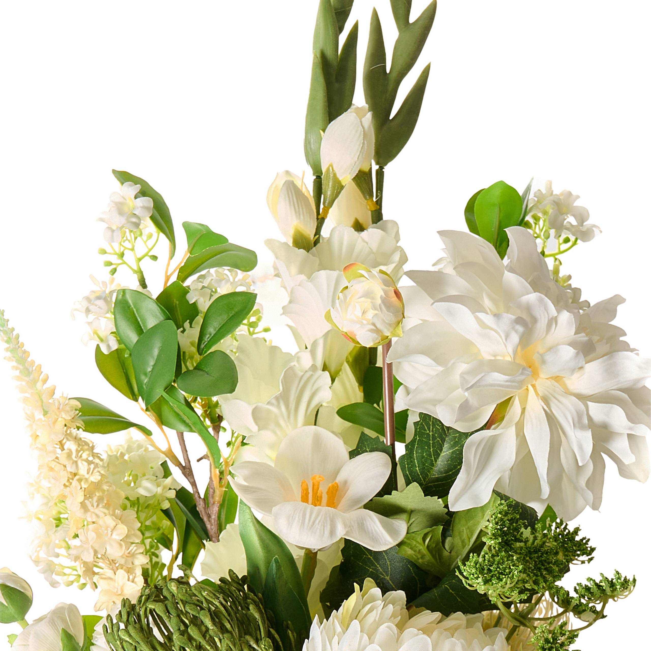 Beliani - Bouquet de fleurs artificielles Tissu Blanc LOURO - 35x35x70- Beliani - Image 4