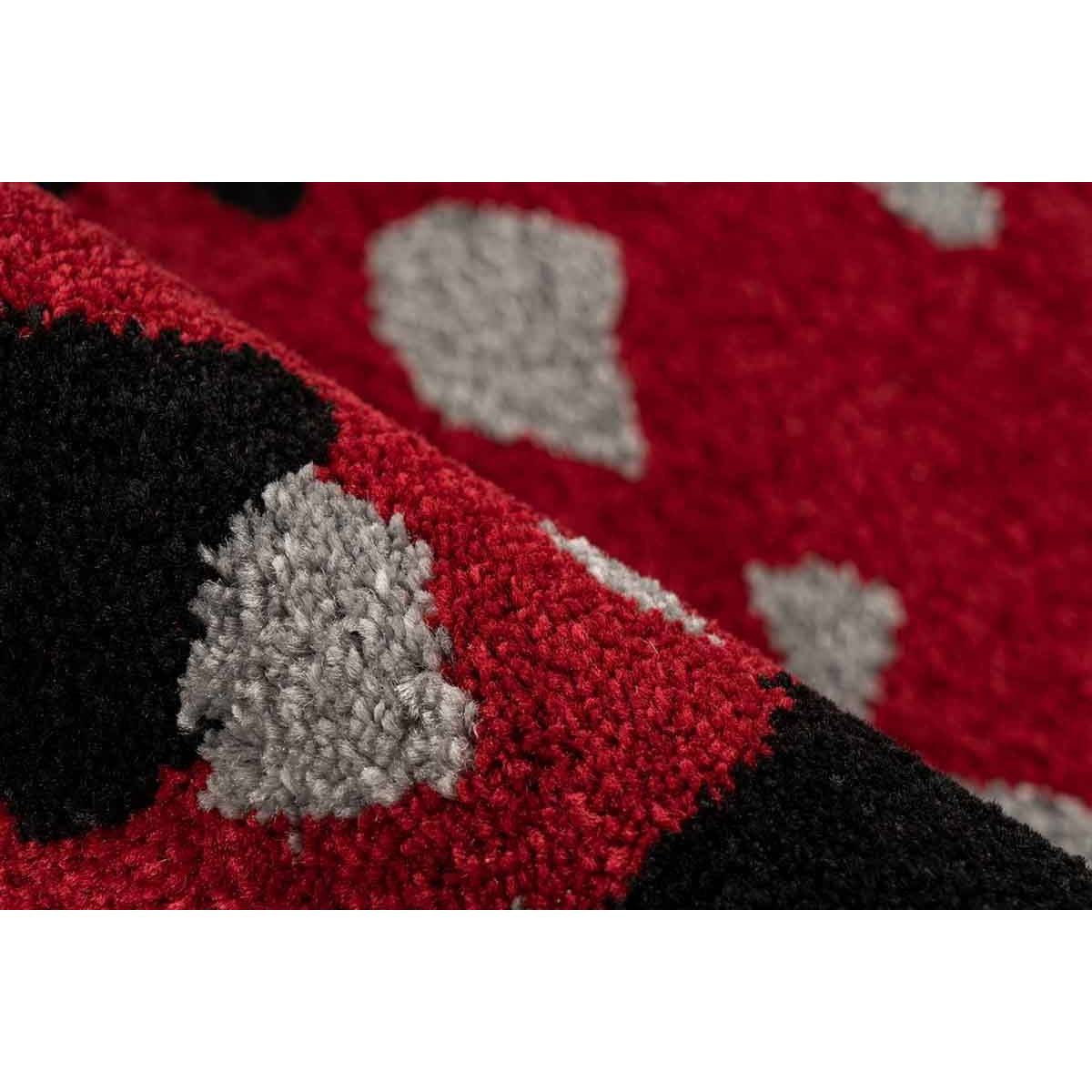 Tapis Tissé Imprimé "Naila" Noir & Rouge 120 x 170 cm - Image 3