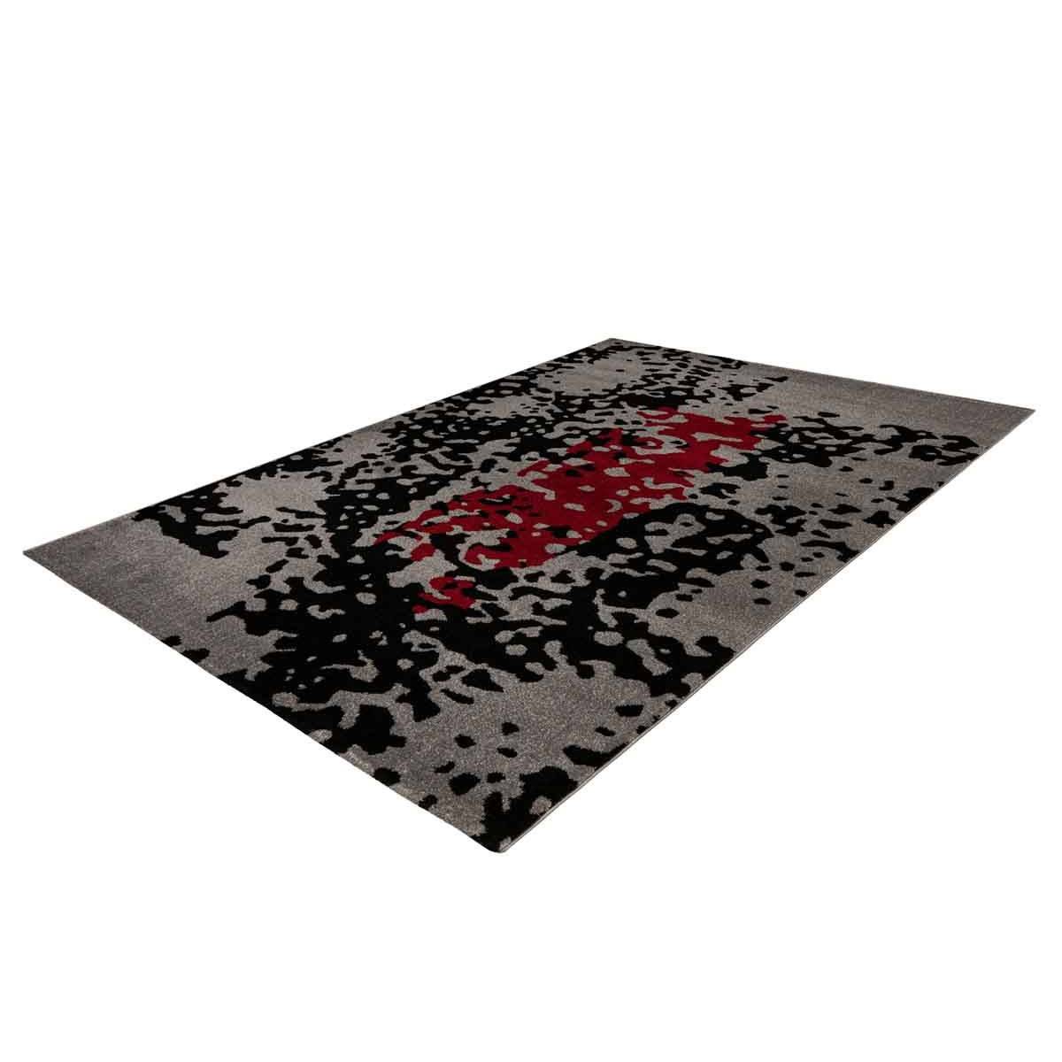 Tapis Tissé Imprimé "Naila" Noir & Rouge 120 x 170 cm - Image 2