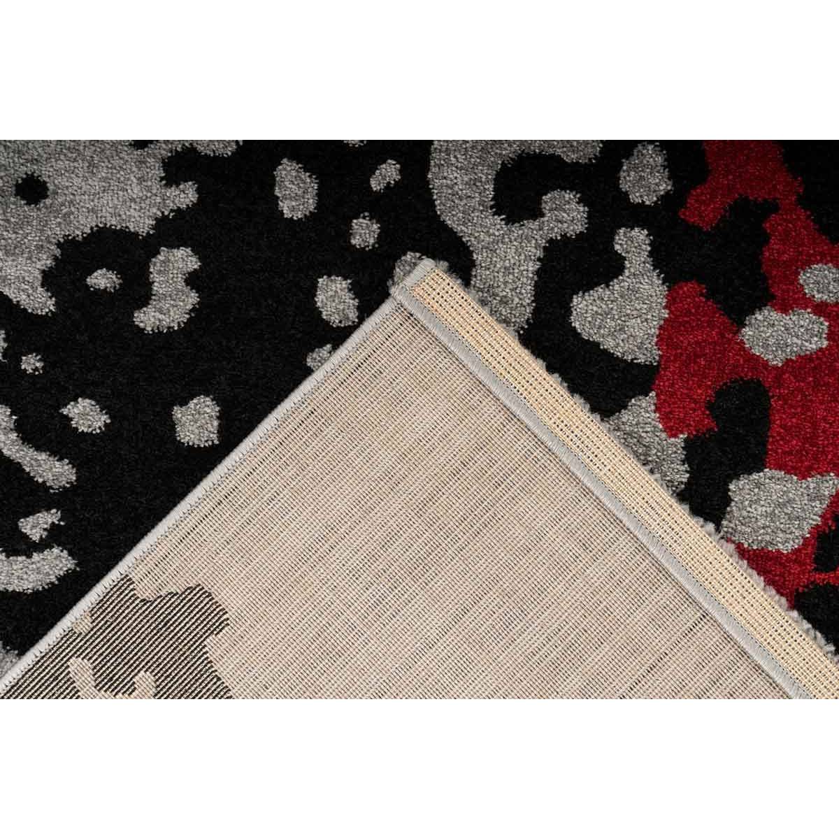 Tapis Tissé Imprimé "Naila" Noir & Rouge 120 x 170 cm - Image 4