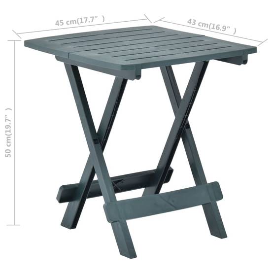 Maison Chic - Table pliable de jardin | Table d'extérieur vert 45x43x50 cm plastique - Image 7