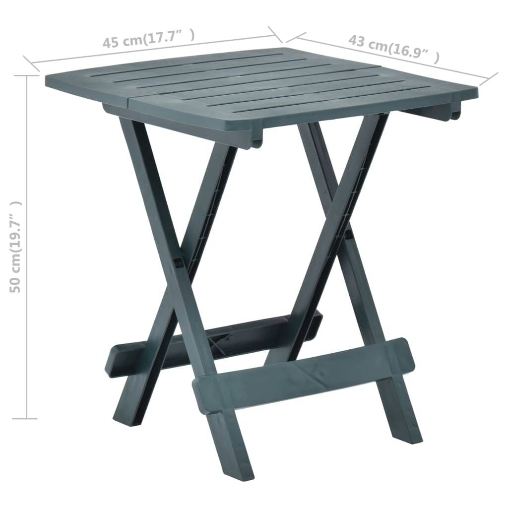 Maison Chic - Table pliable de jardin | Table d'extérieur vert 45x43x50 cm plastique - Image 7