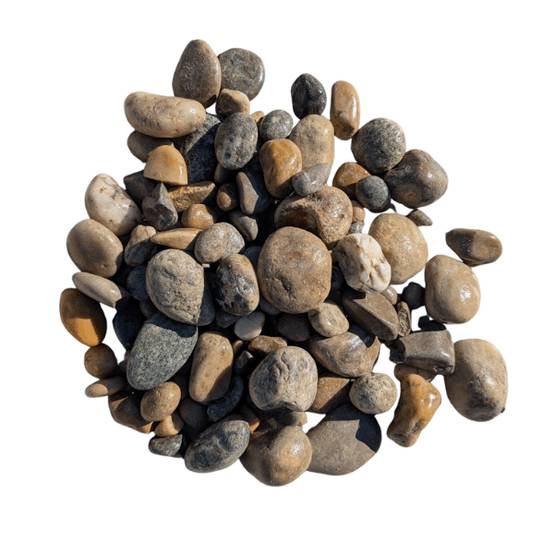 Galets Roulés Naturels Gris Mixte 20/50 - Sac de 25 KG PACK 15 sacs +/- 25 KG = 375 KG - Image 1