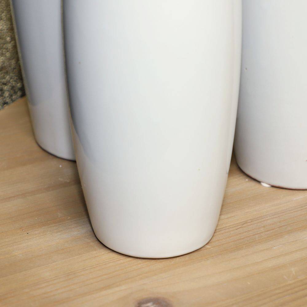 Vase en céramique blanc et doré 12 x 30.5 cm Chemin de campagne - Imagen 5