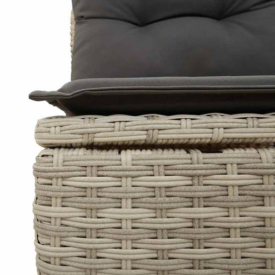 Salon de Jardin Bas 10 Pièces Résine Gris Clair pour 9 Personnes avec Table et Coussins Gris – ComfortXL Outdoor Living - Image 4