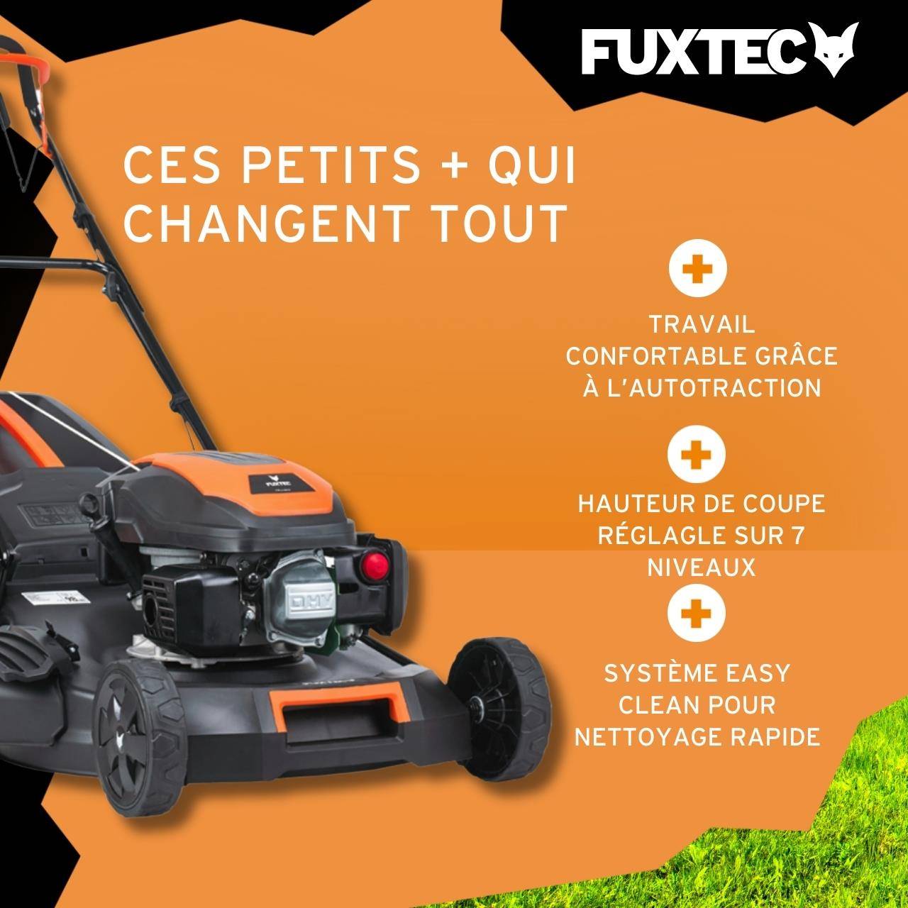 FUXTEC - Tondeuse thermique autotractée 51cm 170cm3 - FUXTEC FX-RM5170 - bac 60 L, mulching & EasyClean – FUXTEC - Image 4