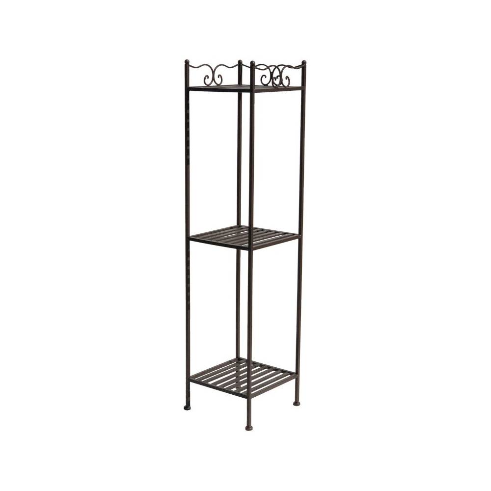 Etagère boulangère en fer forgé marron 24.5 x 24.5 x 102.5 cm Chemin de campagne - Imagen 1