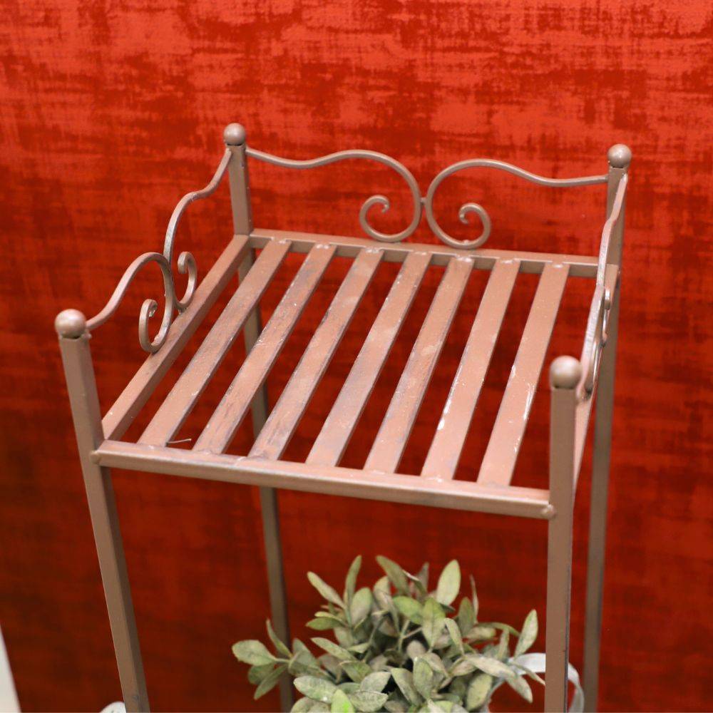 Etagère boulangère en fer forgé marron 24.5 x 24.5 x 102.5 cm Chemin de campagne - Imagen 4