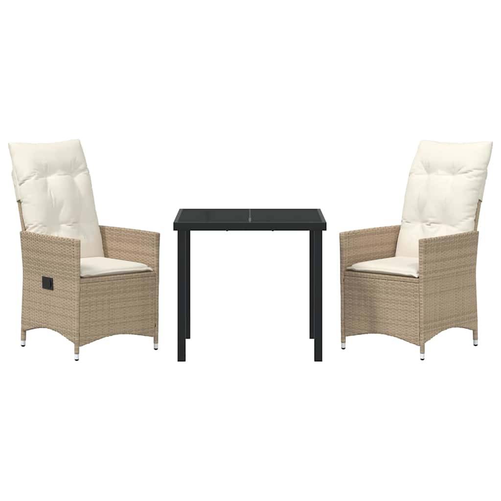 ComfortXL - Petit Salon de Jardin 3 Pièces Beige Polyrotin avec Fauteuils à Dossier Réglable – ComfortXL Outdoor Living - Image 7