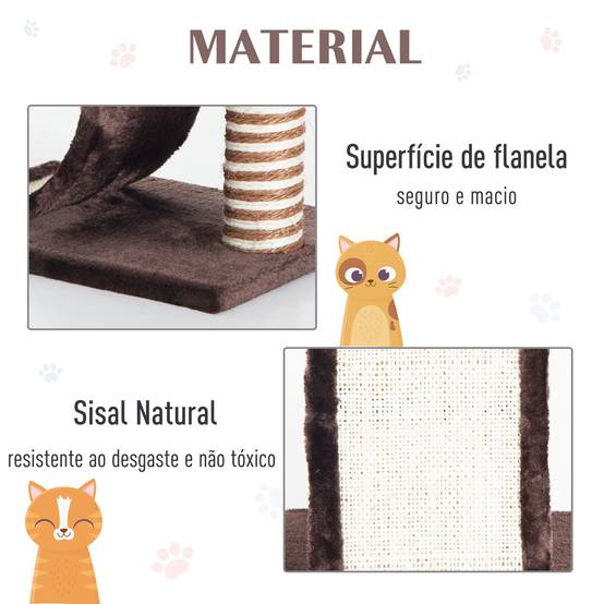 Griffoir pour Chat Petit Format en Sisal avec Rampe et Balle Marron 35x30cm - ComfortXL Outdoor Living - Image 5